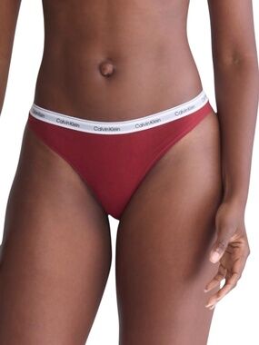 Calvin Klein Women's Modern Logo Thong Underwear Syrah Size L - NWT